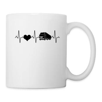 LKW Herzschlag - Tasse - Weiß - Rechts