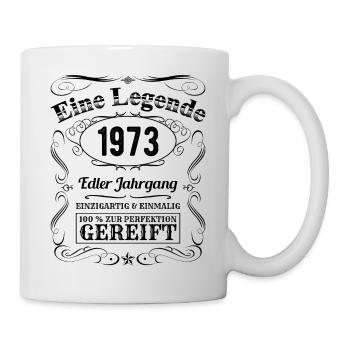Legende 1973 Geburtstag Geburtsjahr 1973 Männer - Tasse - Weiß - Rechts