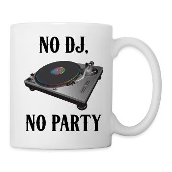 No DJ No Party Retro Plattenspieler - Tasse - Weiß - Rechts
