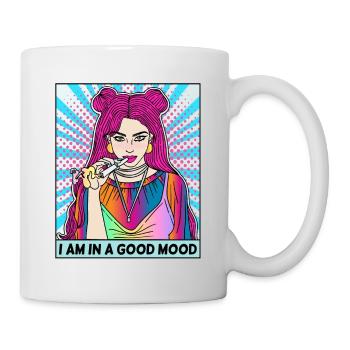 POP-ART ARTWORK JOINT SMOKING WOMAN - Mug - white - Right