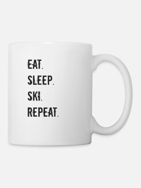 Ski - eat sleep ski repeat - Tasse - Weiß