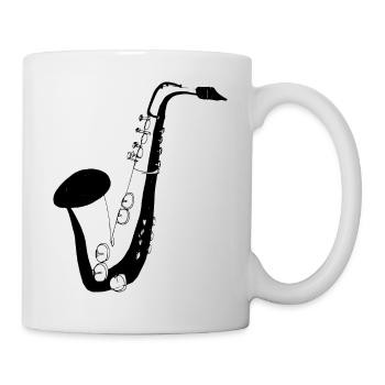 Saxophon - Tasse - Weiß - Rechts