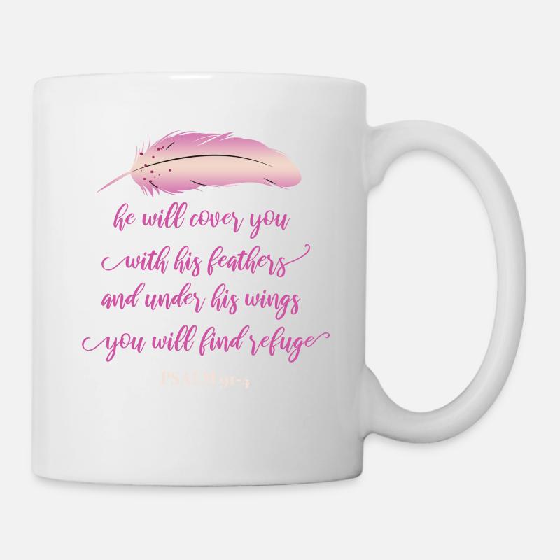 Plume Citation chrétienne - Mug blanc - blanc