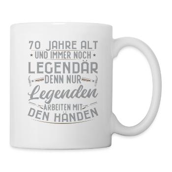 legendärer 70-jähriger 70. Handwerker Geburtstag - Tasse - Weiß - Rechts