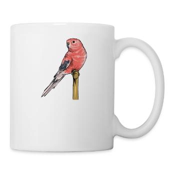 Bourkesittich I Rosenbauchsittich Motiv für Vogel - Tasse - Weiß - Rechts