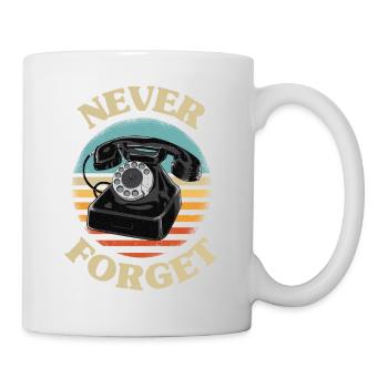 Retro telefon Never Forget Nostalgie Vintage - Tasse - Weiß - Rechts
