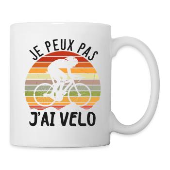 j'peux pas j'ai vélo - Mug blanc - blanc - Droite