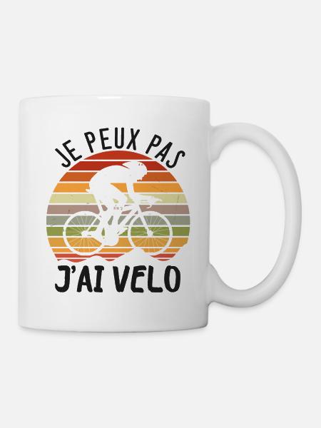 j'peux pas j'ai vélo - Mug blanc - blanc