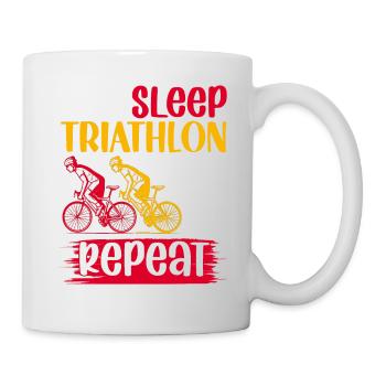 eat sleep thriathlon repeat - Tasse - Weiß - Rechts