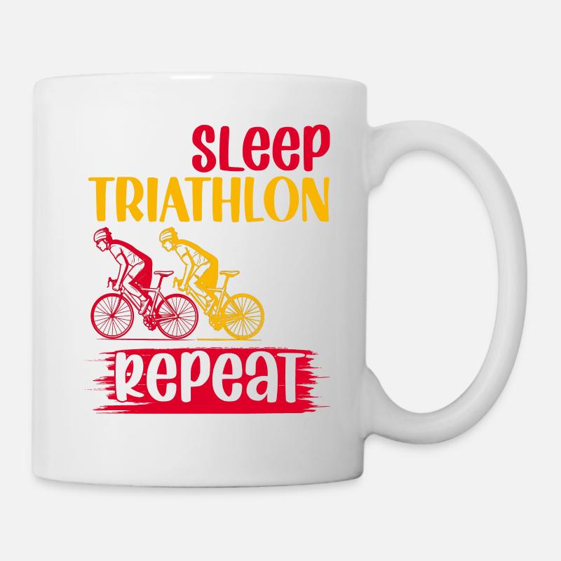eat sleep thriathlon repeat - Tasse - Weiß