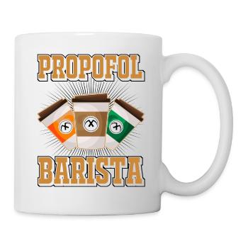 Propofol Barista - Laryngoskop Narkose Anästhesie - Tasse - Weiß - Rechts