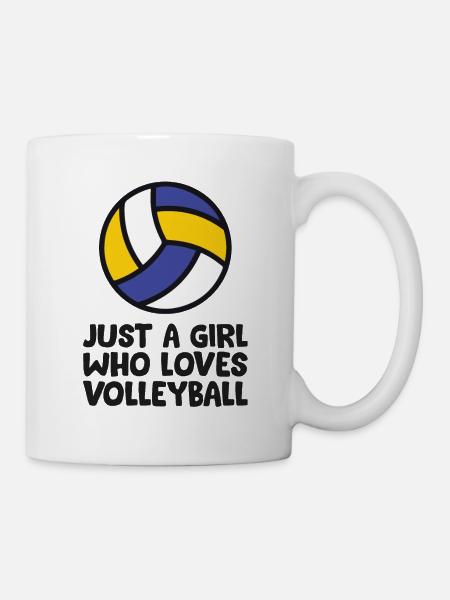 Nur ein Mädchen, das Volleyball liebt - Tasse - Weiß