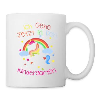 Kinder Ich geh jetzt in den Kindergarten Unicorn - Tasse - Weiß - Rechts