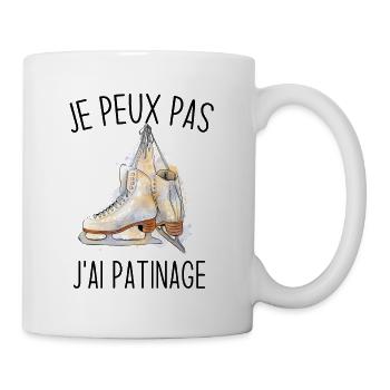 Je peux pas j'ai patinage humour cadeau patinage - Mug blanc - blanc - Droite