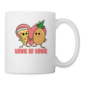 Pizza Ananas Hawaii Pizza L’amour est l’amour - Mug blanc - blanc - Droite