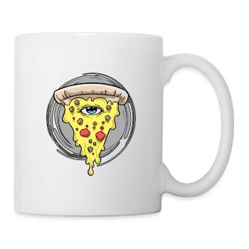 Pizza All-Seeing Eye In Crust en qui nous avons confiance - Mug blanc - blanc - Droite