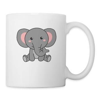Elephant cute animals pink elephant zoo animals - Mug - white - Right