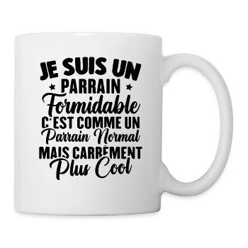 Parrain formidable c'est comme parrain normal - Mug blanc - blanc - Droite