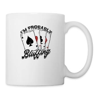 Je bluffe probablement les cartes de jeu de poker - Carte - Mug blanc - blanc - Droite