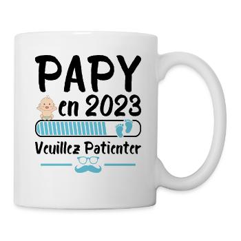 Papy En 2023 Veuillez Patienter - Mug blanc - blanc - Droite
