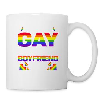 Je ne suis pas gay, mais mon petit ami est LGBT-Q Bi Bisexue - Mug blanc - blanc - Droite