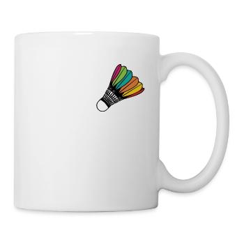 Glückliches Badminton - Tasse - Weiß - Rechts