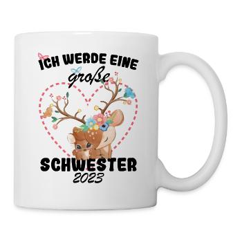 Ich Werde Eine Große Schwester 2023 - Tasse - Weiß - Rechts