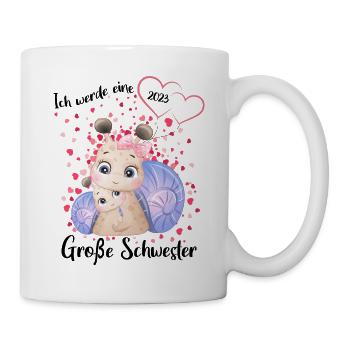 Ich Werde Eine Große Schwester 2023 - Tasse - Weiß - Rechts