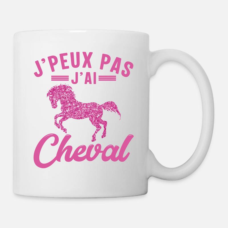 Je Peux Pas J'ai Cheval - Mug blanc - blanc