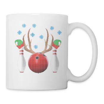 Drôle Bowling Ugly Christmas T-Shirt Elf Hat Noël - Mug blanc - blanc - Droite
