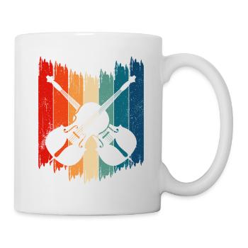 Contrebasse vintage Rétro Contrebasse - Mug blanc - blanc - Droite