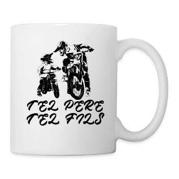Motocross Tel Pere Tel Fils Moto - Mug blanc - blanc - Droite