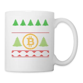 Funny Sweater Christmas Bitcoin Crypto Currency - Mug - white - Right