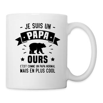 Je suis un Papa Ours Plus Cool Humour Cadeau - Mug blanc - blanc - Droite