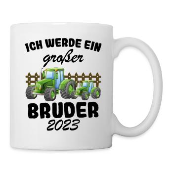 Ich Werde Großer Bruder 2023 Nachwuchs Verkünden - Tasse - Weiß - Rechts
