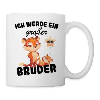 Ich Werde Großer Bruder 2023 Nachwuchs Verkünden - Tasse - Weiß - Rechts