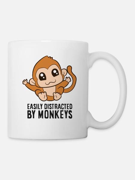 Affe Liebhaber Geschenk leicht durch Affen - Tasse - Weiß