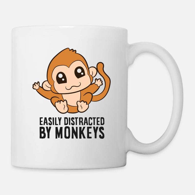 Affe Liebhaber Geschenk leicht durch Affen - Tasse - Weiß