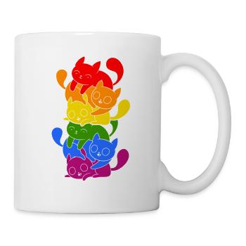 Chat de couleur Lgbt, Lesbiennes, Gays, Lgbtq fiers, - Mug blanc - blanc - Droite