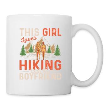 This Girl Loves Hiking With Her Boyfriend Mountain - Tasse - Weiß - Rechts