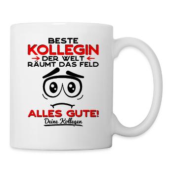 Abschied Kollegin Abschiedsgeschenk Jobwechsel - Tasse - Weiß - Rechts