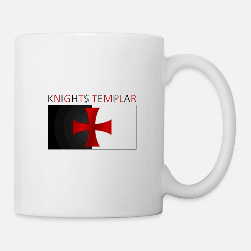 Knights Templar Templer Kreuz Banner - Tasse - Weiß