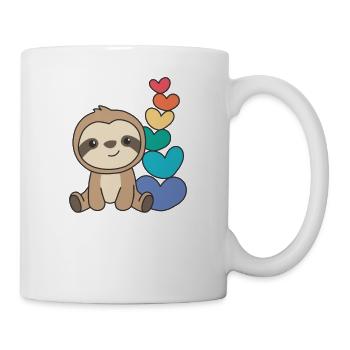 Rainbow Flag Gay Pride LGBTQ Heart Sloth - Mug - white - Right