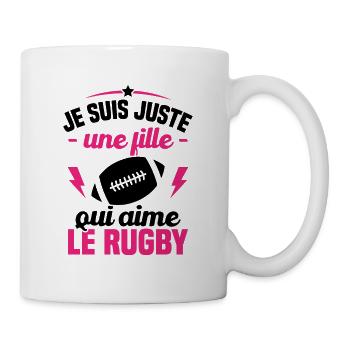 Je suis juste une fille qui aime le rugby - Mug blanc - blanc - Droite