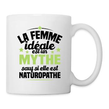 La femme idéale est un mythe sauf naturopathe - Mug blanc - blanc - Droite