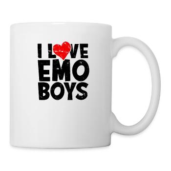 I love Emo Boys Heart - Love Men Women Hugs Heart - Mug - white - Right