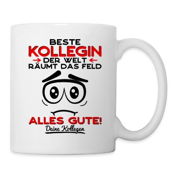 Abschied Kollegin Abschiedsgeschenk Jobwechsel - Tasse - Weiß - Rechts