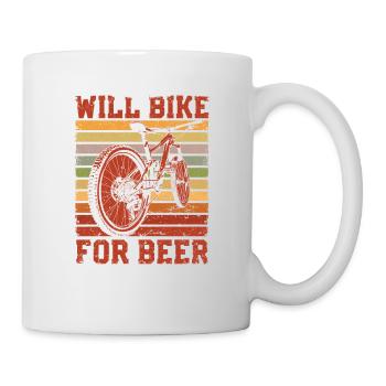 Will Bike For Beer Downhill Mountain Cycling - Mug - white - Right