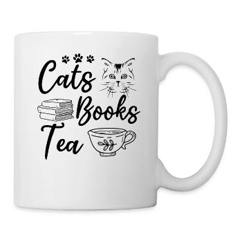 Chats Livres Thé Livre Lire Amoureux des chats - Mug blanc - blanc - Droite