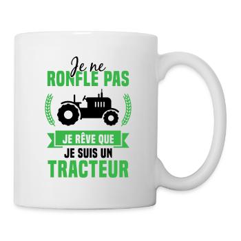 Je Rêve Que Je Suis Un Tracteur Cadeau Ferme - Mug blanc - blanc - Droite